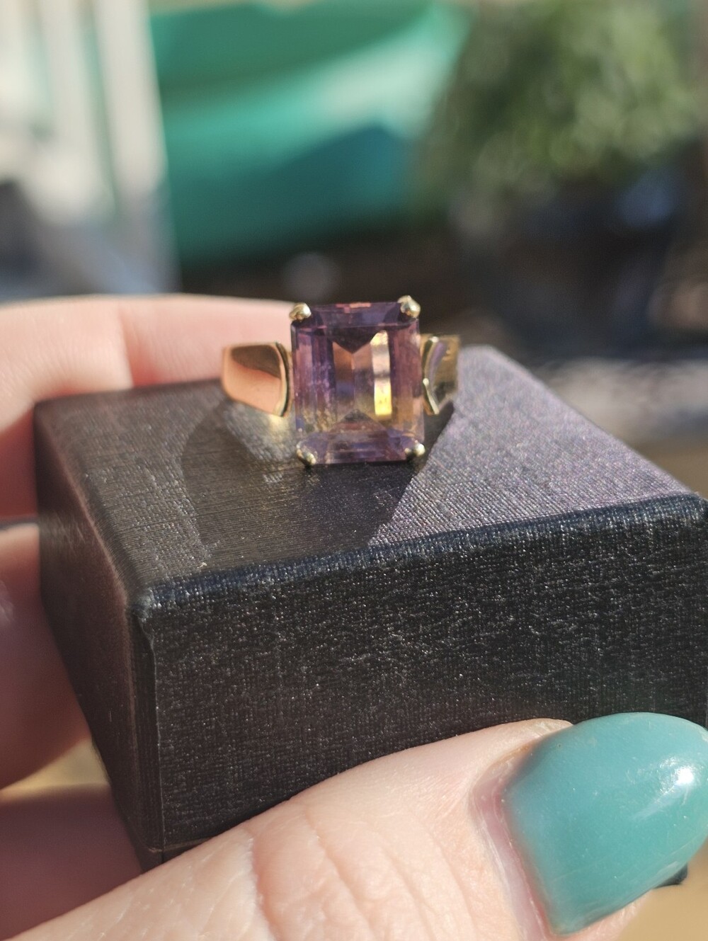 14k ametrine ring size 7.5. Ametrine is amazing! It's a combination of amethyst